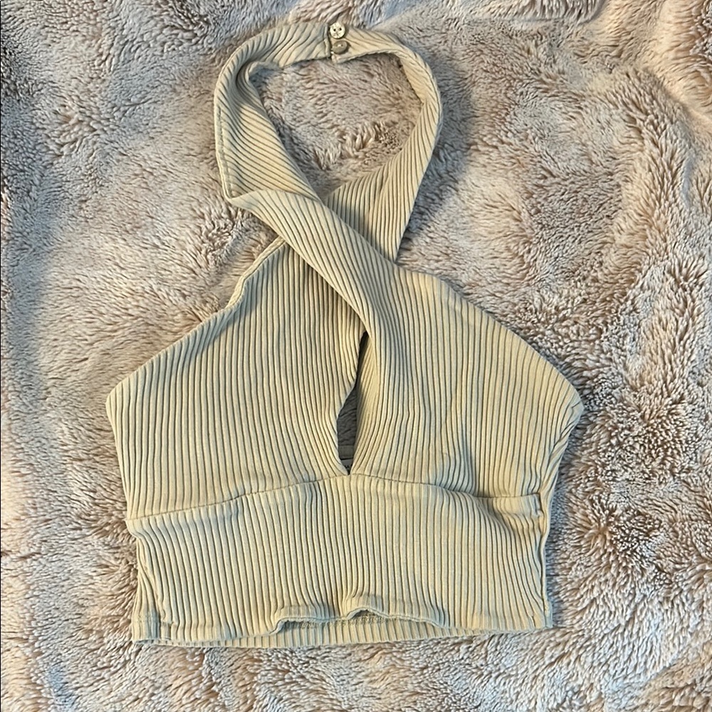 Ribbed Halter Neck Top
